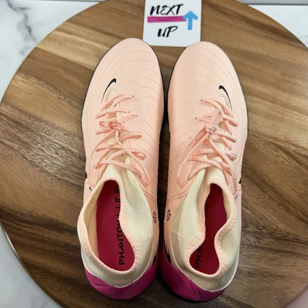 Mens 11-Nike Phantom Luna 2 Academy TF Crimson Tint/Pink Soccer Turf Cleats nby